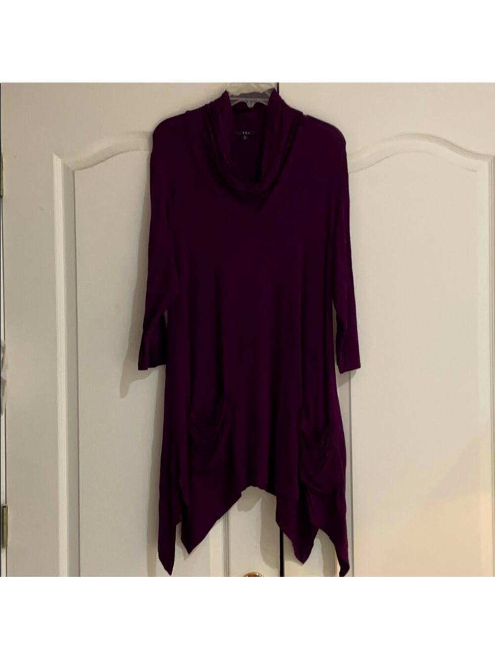 K&C grape asymmetric mini dress nwot L
